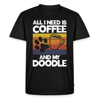 Golden Doodle Dog Lovers - Men's Premium Organic T-Shirt - black - Front - Nico (187cm)
