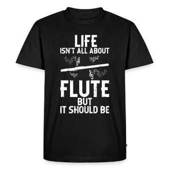 Flûte - T-shirt Premium bio Homme - noir - Devant - Nico (187cm)