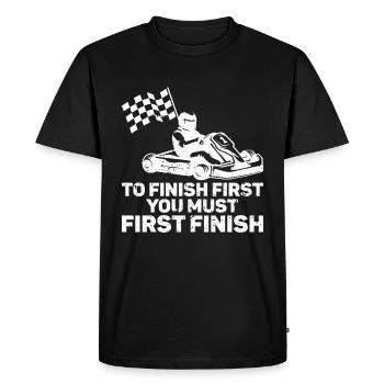 Faire du karting - T-shirt Premium bio Homme - noir - Devant - Nico (187cm)