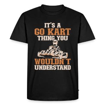 Faire du karting - T-shirt Premium bio Homme - noir - Devant - Nico (187cm)
