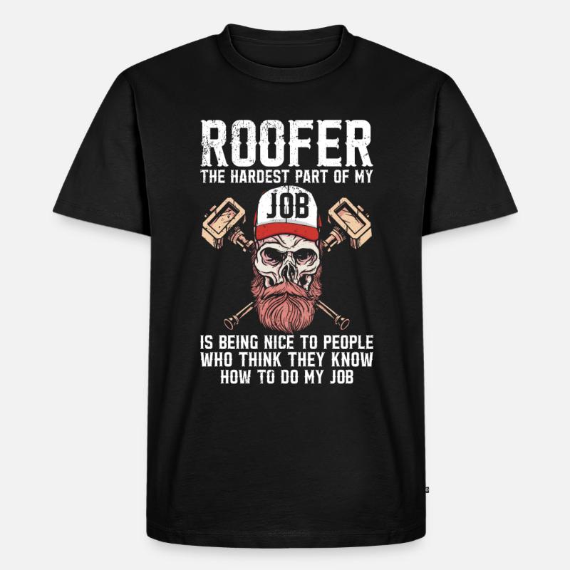 Dachdecker -Dachhäuser Reparaturen - Männer Premium Bio T-Shirt - Schwarz