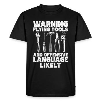Couvreur - Réparation de toiture - T-shirt Premium bio Homme - noir - Devant - Nico (187cm)
