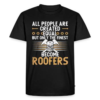 Couvreur - Réparation de toiture - T-shirt Premium bio Homme - noir - Devant - Nico (187cm)