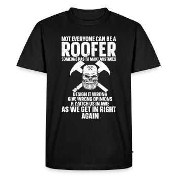 Couvreur - Réparation de toiture - T-shirt Premium bio Homme - noir - Devant - Nico (187cm)