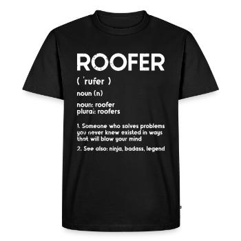 Couvreur - Réparation de toiture - T-shirt Premium bio Homme - noir - Devant - Nico (187cm)