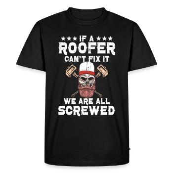 Couvreur - Réparation de toiture - T-shirt Premium bio Homme - noir - Devant - Nico (187cm)