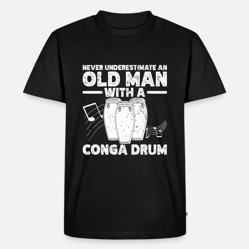 Conga Drum Musician Drumline - Männer Premium Bio T-Shirt - Schwarz
