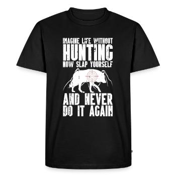 Chasse au coyote - T-shirt Premium bio Homme - noir - Devant - Nico (187cm)
