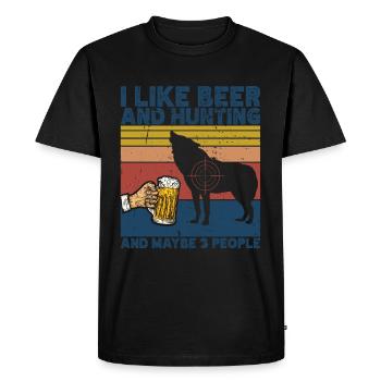 Chasse au coyote - T-shirt Premium bio Homme - noir - Devant - Nico (187cm)