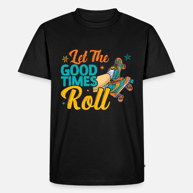 Rollschuhe - Männer Premium Bio T-Shirt - Schwarz