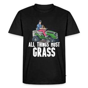 Mowing - Men's Premium Organic T-Shirt - black - Front - Nico (187cm)