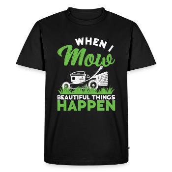 Mowing - Men's Premium Organic T-Shirt - black - Front - Nico (187cm)