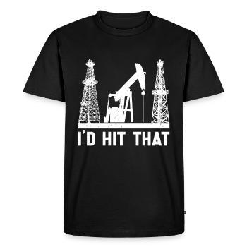 Champ pétrolifère - T-shirt Premium bio Homme - noir - Devant - Nico (187cm)