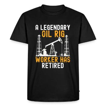 Champ pétrolifère - T-shirt Premium bio Homme - noir - Devant - Nico (187cm)