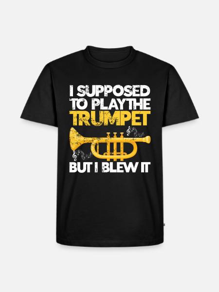 Trompete - Männer Premium Bio T-Shirt - Schwarz