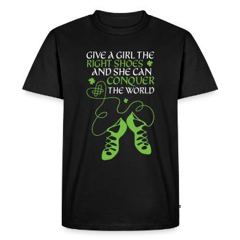 Danse irlandaise - T-shirt Premium bio Homme - noir - Devant - Nico (187cm)