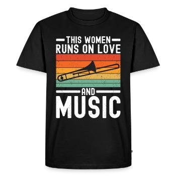 Trombone - Men's Premium Organic T-Shirt - black - Front - Nico (187cm)