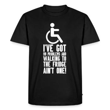 Fauteuil roulant - T-shirt Premium bio Homme - noir - Devant - Nico (187cm)