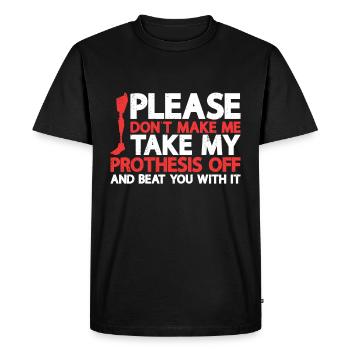 Amputation - Men's Premium Organic T-Shirt - black - Front - Nico (187cm)