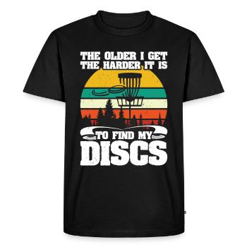 Golf Disc Frisbee - Men's Premium Organic T-Shirt - black - Front - Nico (187cm)
