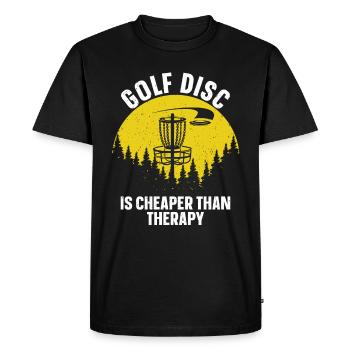 Golf Disc Frisbee - Men's Premium Organic T-Shirt - black - Front - Nico (187cm)