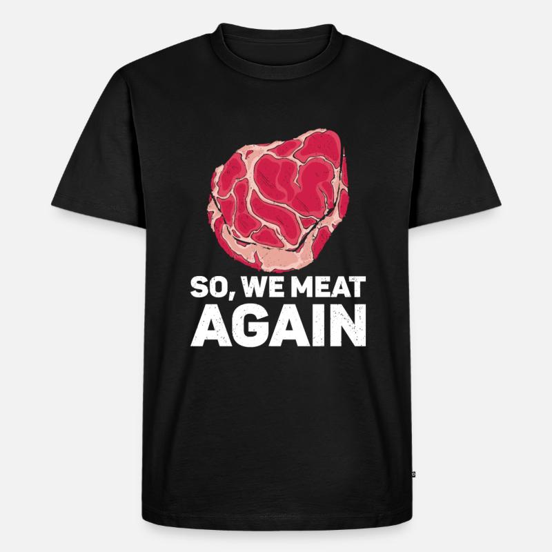 Steak - Männer Premium Bio T-Shirt - Schwarz