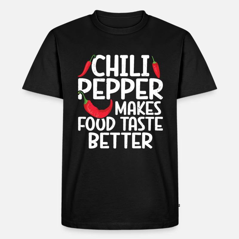 Chili-Pfeffer - Männer Premium Bio T-Shirt - Schwarz