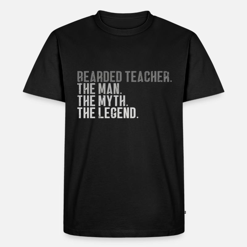 Bärtiger Lehrer - Männer Premium Bio T-Shirt - Schwarz