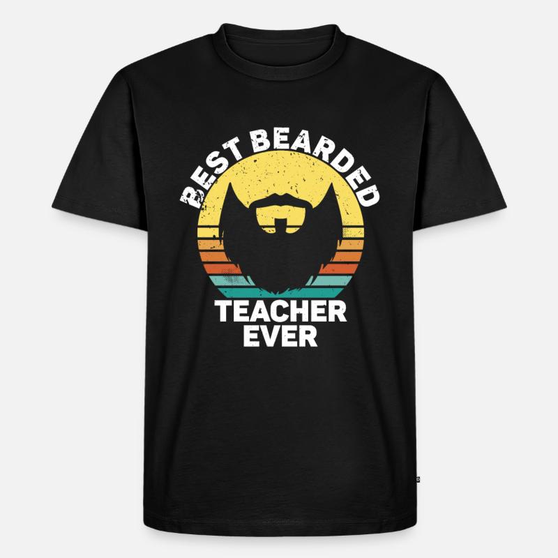 Bärtiger Lehrer - Männer Premium Bio T-Shirt - Schwarz