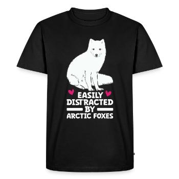 Amoureux du renard arctique - T-shirt Premium bio Homme - noir - Devant - Nico (187cm)