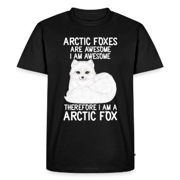 Amoureux du renard arctique - T-shirt Premium bio Homme - noir - Devant - Nico (187cm)