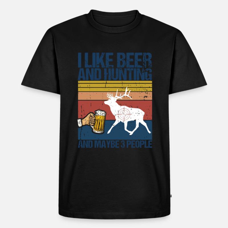 Jagd Und Bier - Männer Premium Bio T-Shirt - Schwarz