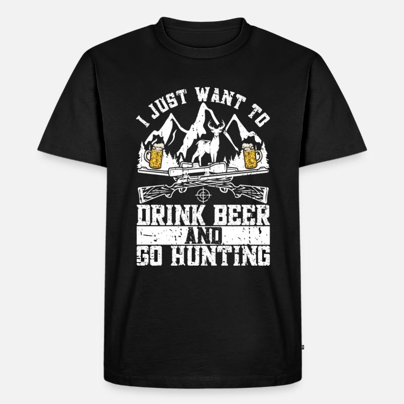 Jagd Und Bier - Männer Premium Bio T-Shirt - Schwarz
