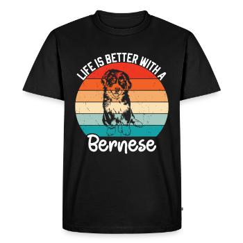 Bernois - T-shirt Premium bio Homme - noir - Devant - Nico (187cm)