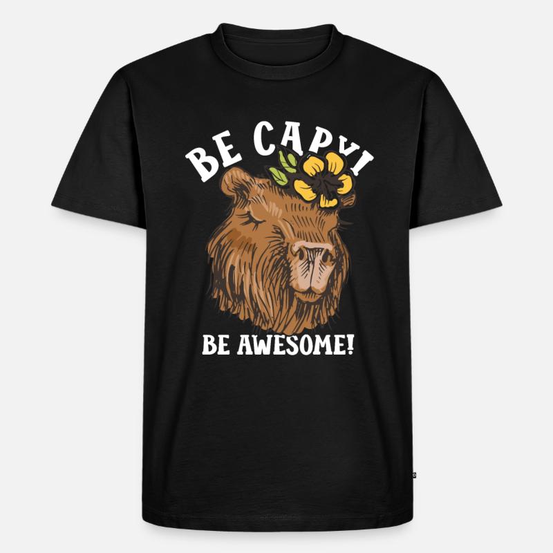 Capybara Tier Nagetier Capibara - Männer Premium Bio T-Shirt - Schwarz