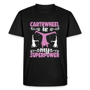 Roue de chariot -gymnaste tombe - T-shirt Premium bio Homme - noir - Devant - Nico (187cm)