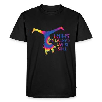 Roue de chariot -gymnaste tombe - T-shirt Premium bio Homme - noir - Devant - Nico (187cm)