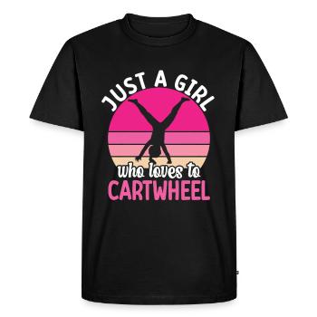 Roue de chariot -gymnaste tombe - T-shirt Premium bio Homme - noir - Devant - Nico (187cm)
