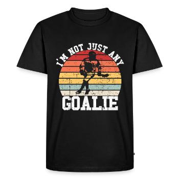 Lacrosse Goalkeeper Lacrosse Player - Men's Premium Organic T-Shirt - black - Front - Nico (187cm)