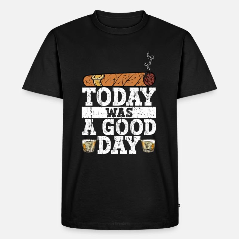 Zigarrenzigarettenraucher - Männer Premium Bio T-Shirt - Schwarz