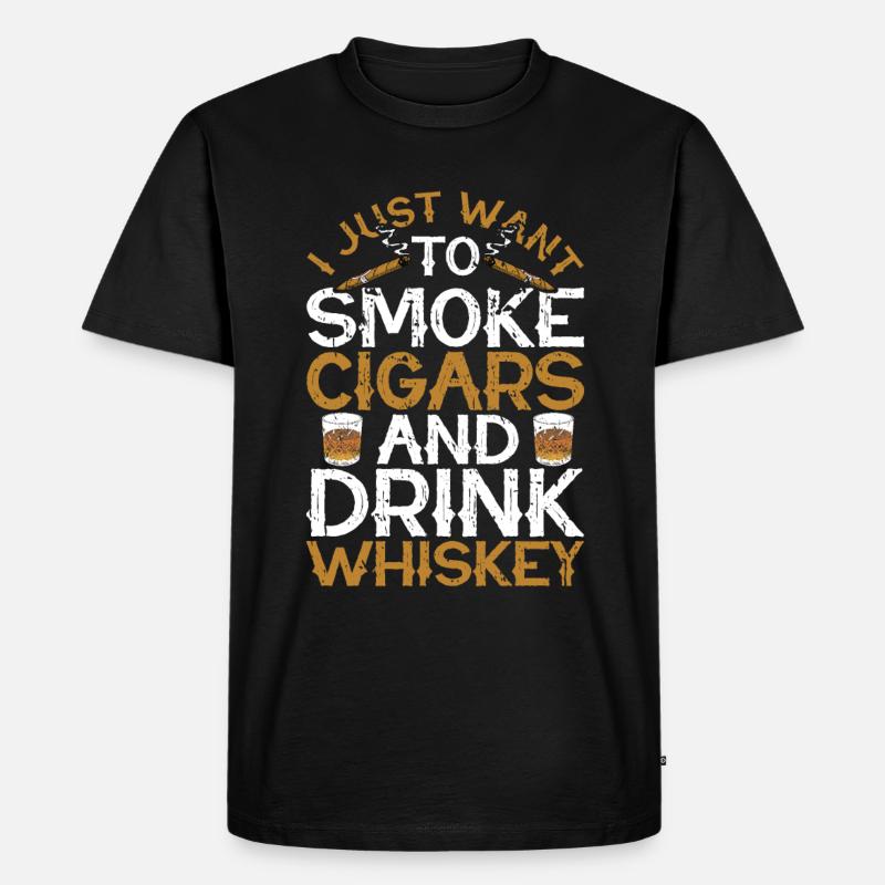 Zigarrenzigarettenraucher - Männer Premium Bio T-Shirt - Schwarz