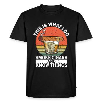 Cigar cigarette smokers - Men's Premium Organic T-Shirt - black - Front - Nico (187cm)