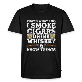 Cigar cigarette smokers - Men's Premium Organic T-Shirt - black - Front - Nico (187cm)