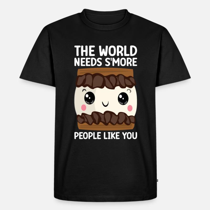 Marshmallow S'more - Männer Premium Bio T-Shirt - Schwarz