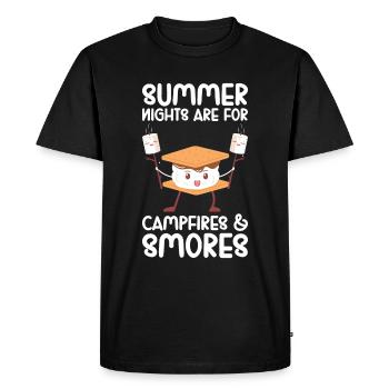 Guimauve S’more - T-shirt Premium bio Homme - noir - Devant - Nico (187cm)