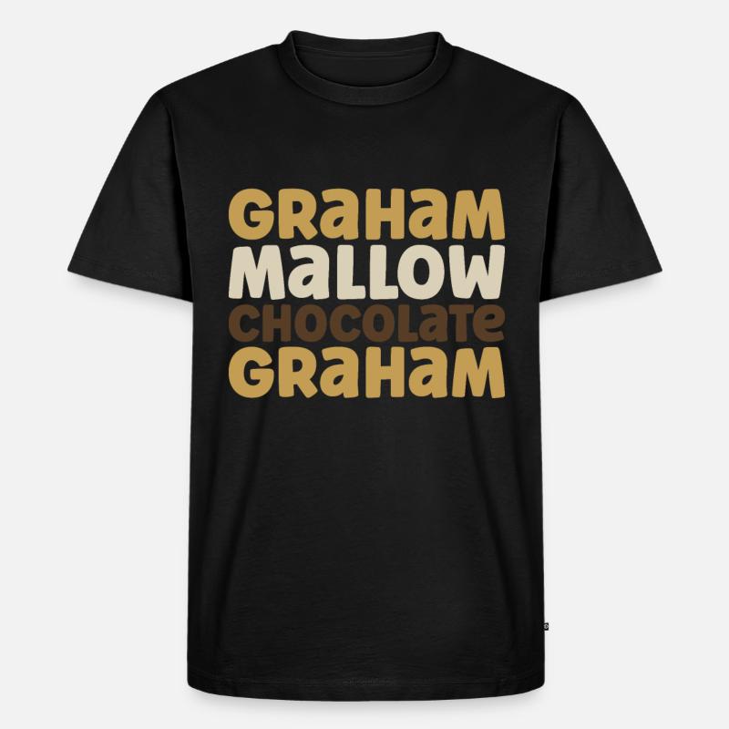 Marshmallow S'more - Männer Premium Bio T-Shirt - Schwarz