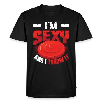 Je suis sexy et je le jette - T-shirt Premium bio Homme - noir - Devant - Nico (187cm)