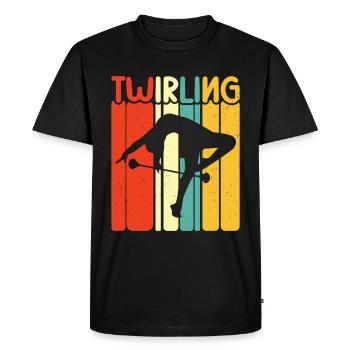 Tambourstab swirling - Men's Premium Organic T-Shirt - black - Front - Nico (187cm)