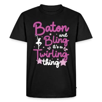 Tambourstab swirling - Men's Premium Organic T-Shirt - black - Front - Nico (187cm)