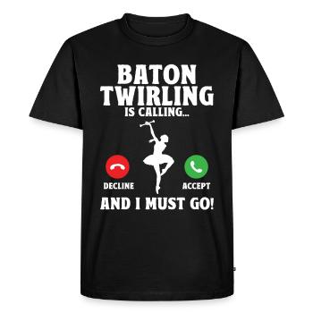 Tambourstab swirling - Men's Premium Organic T-Shirt - black - Front - Nico (187cm)